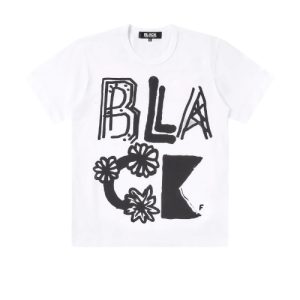 Black Comme Des Garcons Logo T-shirt White/Black