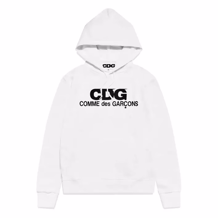 Comme des Garcons CDG Logo Hoodie White