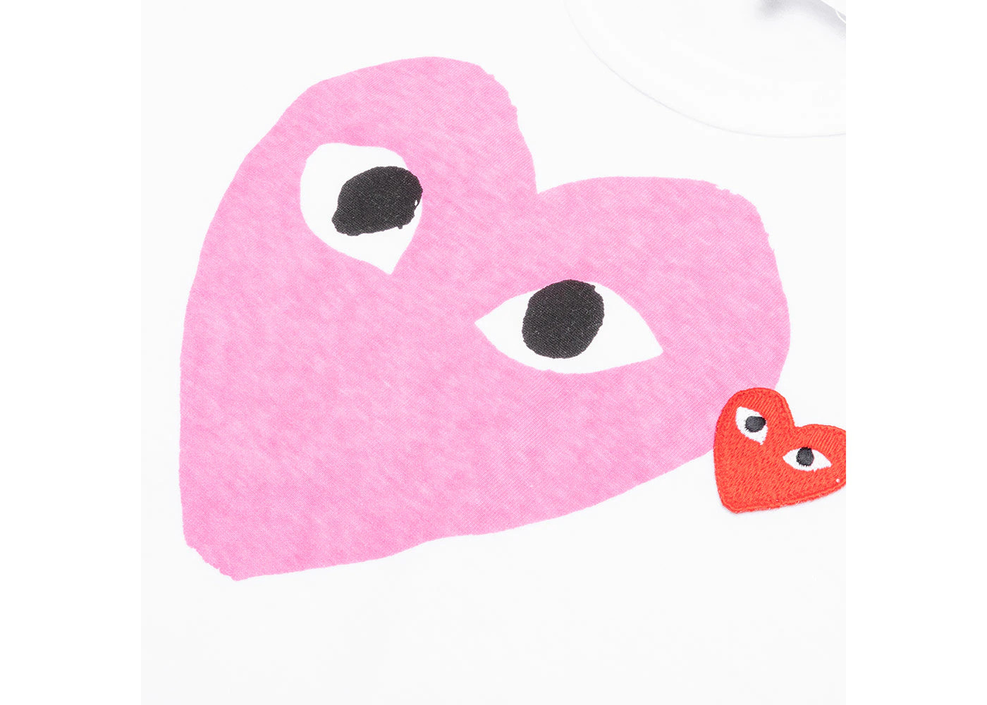 cdg play red emblem heart tee white/pink - Image 2