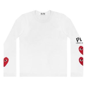 Play Comme Des Garcons 3 heart ls (white)