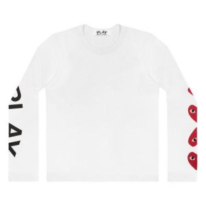 CDG Play 4 Heart Long Sleeve (White)