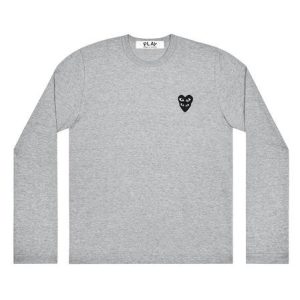 play cdg double eye black heart in (grey)
