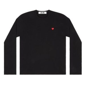 Play Cdg Small Red Heart ls (Black)