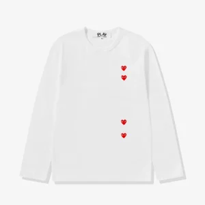 Play Multi Red Heart Longsleeve T-Shirt White