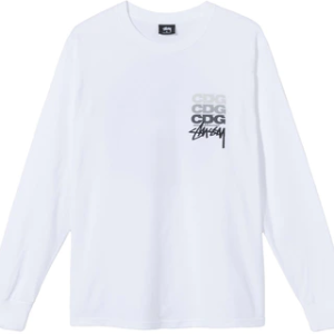 Stussy x CDG Dot LS Long Sleeve White